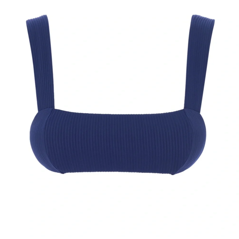 Monday Swimwear Puerto Rico Bikini Top in Navy Blue rib